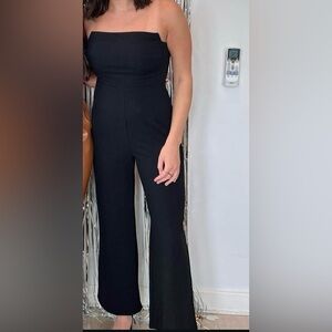 Strapless stretchy black jumpsuit - worm once